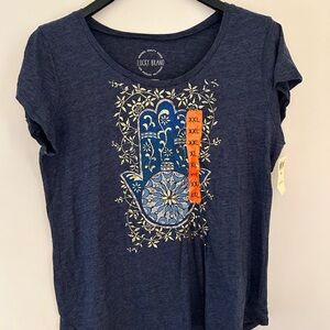 NWT Lucky Brand Navy Graphic Tee (XXL)